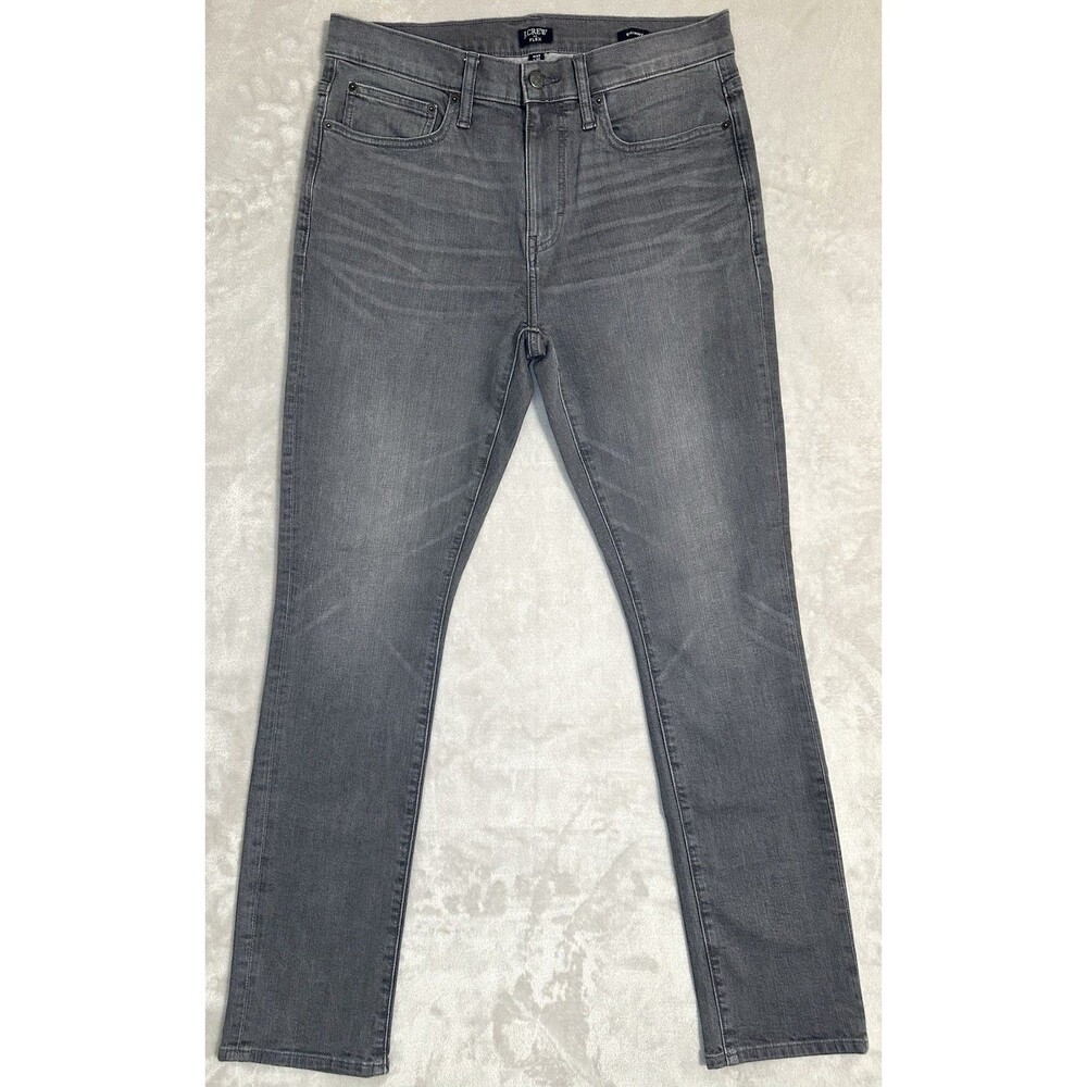 J.Crew Flex Men's 33x32 Gray Washed Skinny Jeans Stretch Denim Power Stretch